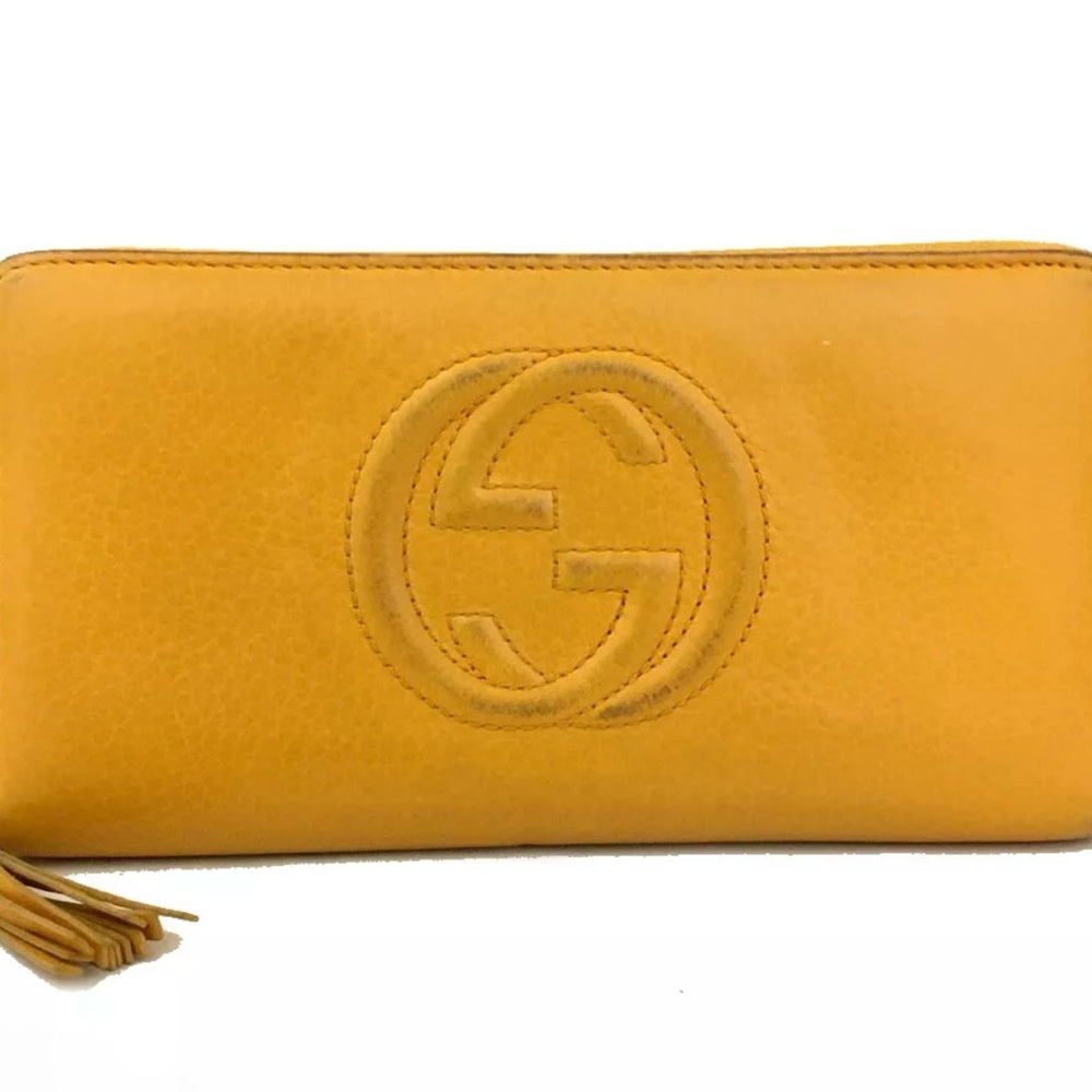 GUCCI Soho Interlocking G Leather Tassel Zip Around Long Wallet
